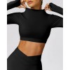  Жіночий фітнес костюм Leggings + Crop top model 55 (BLACK)